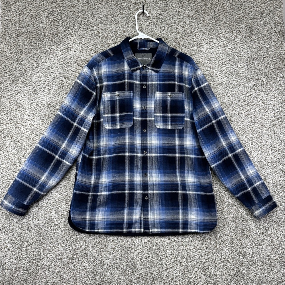 Rugged Elements Shirt Jacket Men's Large Blue Plaid Shacket‎ Flannel Button Up